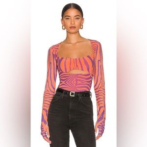 AFRM Noreen Top in Orange Zebra